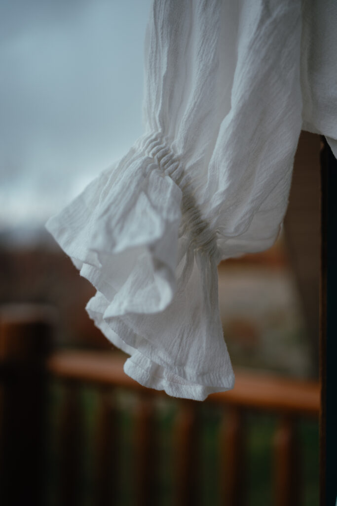 Sleeve of Motherhood gown for newborn and maternity sessions