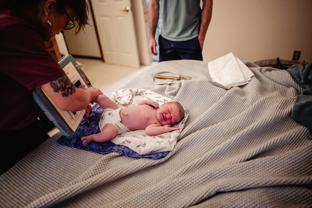 Newborn exam after home birth